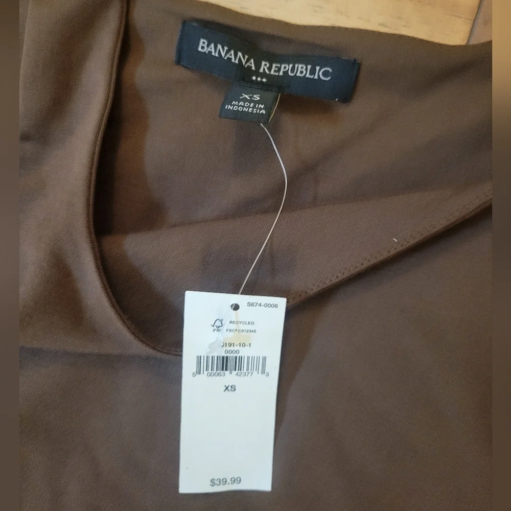 Banana Republic Brown Sleeveless Snap-Bottom Bodysuit XS NWT - Picture 2 of 4